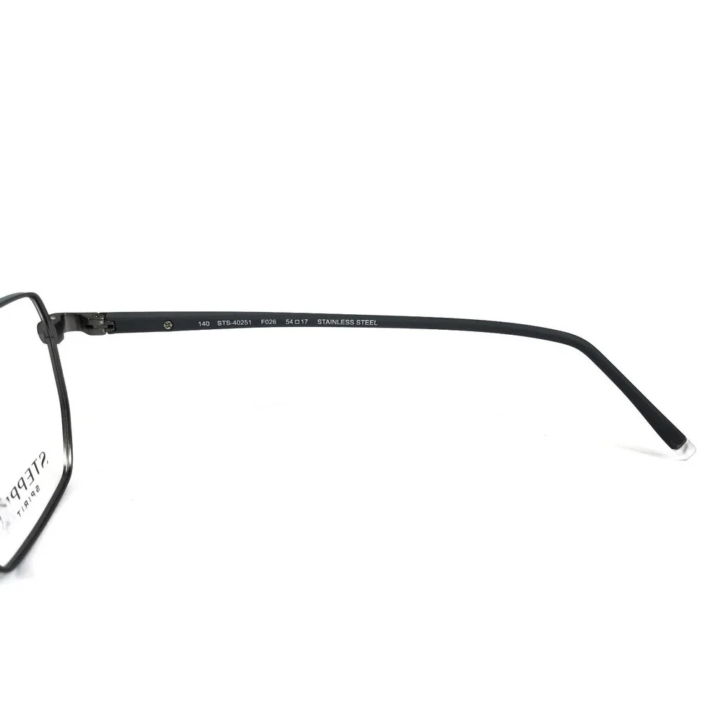 Stepper Eyeglasses Frames STS-40251 F026 Gunmetal Blue Gray Geometric 54-17-140